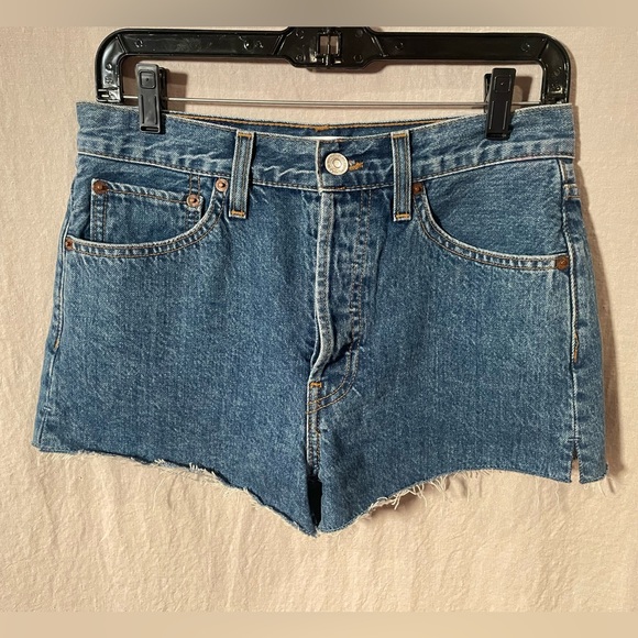 Re/Done jean shorts size 27 cutoff button fly cotton summer boho - Picture 10 of 14